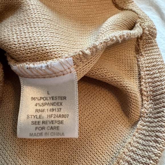 Hyfve Tan Sweater with Notched Front and Lantern sleeve - Picture 7 of 7